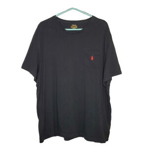 Polo Ralph Lauren T-Shirt Mens XXL Black Red Pony Crew Neck Tee Classic Fit Big